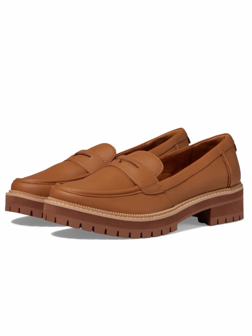 TOMS Cara Brown Leather Loafers size 8.5